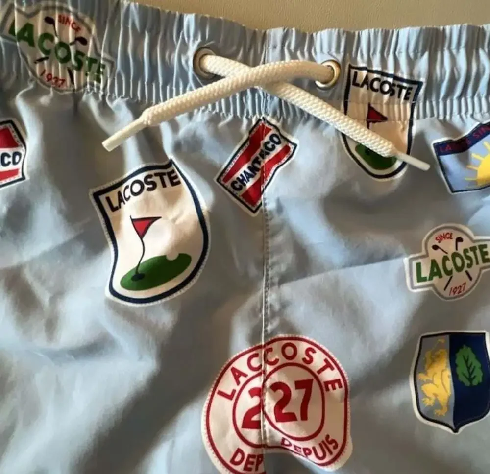 Lacoste Boys Chantaco‎ Badge Print Swim Trunks size 6